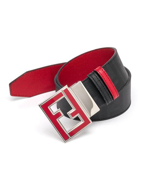 fendi belt red gold|authentic men's fendi belt.